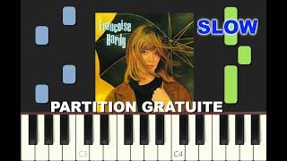 SLOW piano tutorial "COMMENT TE DIRE ADIEU" Françoise Hardy, partition gratuite (pdf)