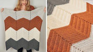 Easy Crochet Chevron Baby Blanket - Bebe Baby Blanket Crochet Tutorial