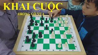 Cờ vua - Dạy con khai cuộc - Cùng con chơi 1 ván cờ