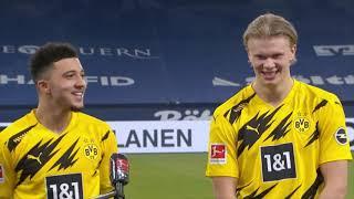 Jadon Sancho calls Erling Haaland a "goalmachine" after his side puller vs Schalke