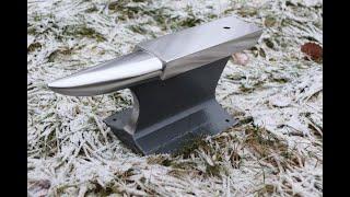 Railroad track into homemade anvil.- With angle grinder -