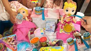 JUEGO en el CUARTO que LES HICE a las BABY ALIVE  | Les doy biberon, comen papilla y más....