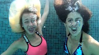 Underwater selfie 2 girls scream (request video)