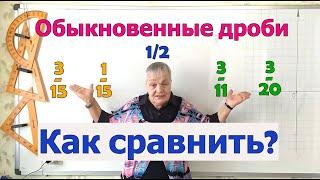 Сравнение обыкновенных дробей 5 класс. Сравнение обыкновенных дробей с числом ½.