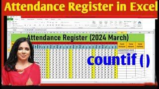 How to Create Attendance register in Excel