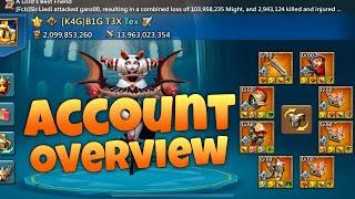 Lords Mobile - B1G T3X account overview! ONE OF THE STRONGEST IN GAME. MAXED PIECES