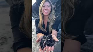 Why are black sand beaches BLACK?  (SO COOL)