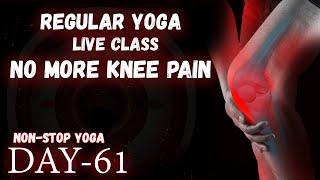 Yoga for knee pain | knee pain exercises |  nonstop  yoga 2023 | daily morning live workout #day61