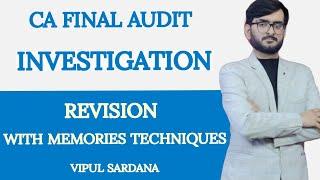 |INVESTIGATION with Memory Techniques| |CA Final Audit| |May 24 onwards|