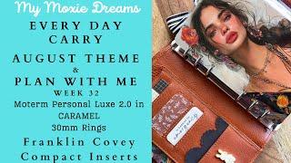 FC Compact AUGUST Theme & Plan With Me | Caramel Moterm Personal Luxe 2.0 | FCC Inserts | EDC #pwm