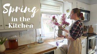 SPRING DAY IN THE KITCHEN | Spend the day baking, cleaning & creating beauty in the kitchen