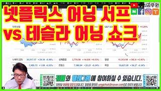 넷플릭스 어닝 서프 vs 테슬라 어닝 쇼크