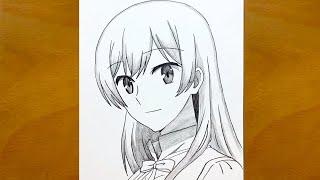 How to Draw Touko Nanami from Bloom Into You | Step-by-Step Anime Sketch