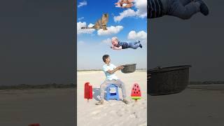 Crying Flying babies catching vs cat & puppy - Funny magic vfx video 