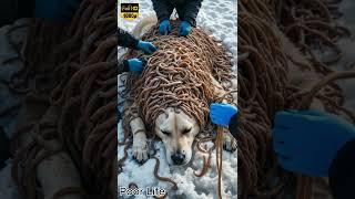 Dog Trapped Under Thousands of Crawling Worms in the Snow – Shocking Rescue!
