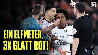 Man United & Fulham eskalieren: 11m und 3x Rot in 2 Minuten