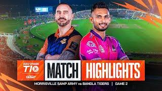 2024 Abu Dhabi T10 I Match 2 Highlights: Morrisville Samp Army vs Bangla Tigers | Season 8