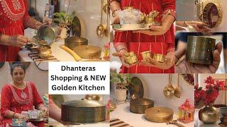 धनतेरस पर क्या लिया? किचन को एकदम गोल्डन कर दिया Diwali Dhanteras Shopping Kitchen Brass Decor Items