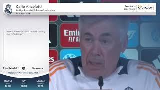 Real Madrid vs Osasuna - Pre-Match Press Conference English Dub - La Liga 2024 Carlo Anceltti