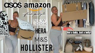 HUGE BELLY FRIENDLY TRY ON HAUL | AUGUST 2024 | ASOS, AMAZON, NEW LOOK, FREE PEOPLE, M&S, HOLLISTER