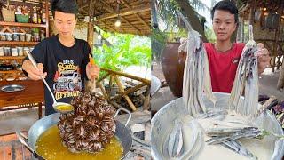 Amazing Alien ball Fruit Drinking and Dessert, Yummy Crispy Eggplant Cooking | Chef Ny Cooking