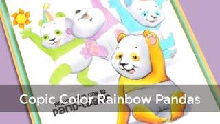 Copic Color Rainbow Pandas