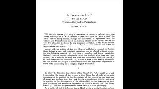 Avicenna's "Treatise on Love:" Perfection and Understanding