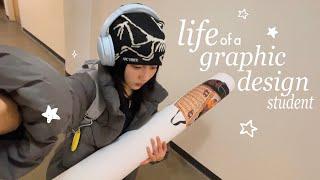 美大生の日常: graphic design project from start to finish, first time silk screen, art school vlog