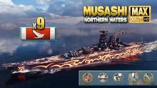 Battleship Musashi: Exciting, 9 ships destroyed - World of Warships