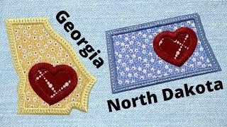 Georgia and North Dakota Free State Applique Designs - Embroidershoppe.com