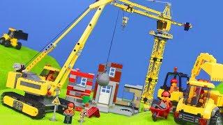 Bagger, Lastwagen, Kran, Truck & Spielzeugautos | Lego Construction Baustelle für Kinder