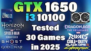 i3 10100 + GTX 1650 - Tested 30 Games in 2025