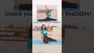 Unlock your FRONT SPLIT Flexibility! ‍️ #shorts #youtubeshorts #yoga #trending #viral #ytshorts