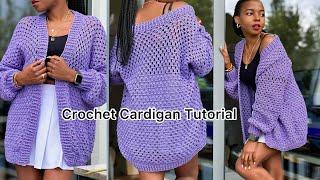 Crochet Easy And Light  Granny Stitch Cardigan / All Sizes #crochet #diy #crochetcardigans