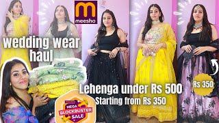 Meesho wedding wear haul under Rs 500 | best lehenga starting from Rs 350 #meesho #haul #fyp #ethnic