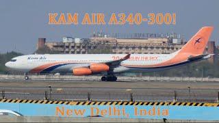 The rare Kam Air A340 departs Delhi for Kabul, Afghanistan
