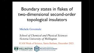 Michele Governale  (U. Wellington): Control of zero-energy states in flakes of two-dimensional se...