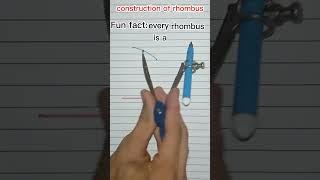 construction of rhombus #construction #compass