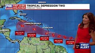 Tropical depression forms in Atlantic Basin