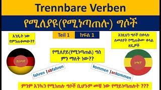 German-Amharic | Trennbare Verben   Teil 1 | የሚለያዩ(የሚነጣጠሉ) ግሶች   ክፍል 1