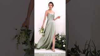 Sage Green Satin Bridesmaid Dresses | Free Shipping On All U.K. Orders | Carlyna UK