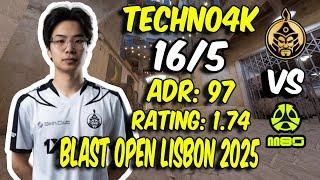 The Mongolz Techno4K 16 Kills vs M80! Techno4K POV (Inferno) at BLAST Open Lisbon 2025