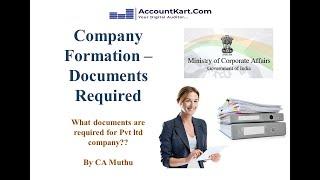 Documents required for Company formation - தேவையான ஆவணங்கள் - MCA - Company Rules - By CA Muthu