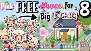 FREE PINK HOUSE For BIG FAMILY of 8 Valentine’s Day TOCA BOCA DesignHouse ideas TocaLifeWorld