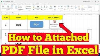 How to attached pdf file into excel sheet