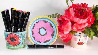 Freehand Ceramic Painting with Ohuhu Dual Tip Paint Pens & Tips for Using Acrylic Markers