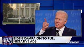 Former Vice President Joe Biden pulls all negative campaign ads