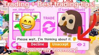 TRADING and GIVING TIPS on How to get RICH In Adopt Me!Growing My Inventory! Adopt me!