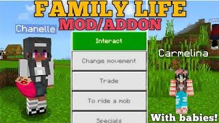 ‍️‍FAMILY LIFE ADDON for BEDROCK | MINECRAFT PE +1.21 #addons