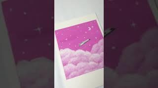 Pink Clouds Painting For Beginners/ Acrylic Painting Step by Step